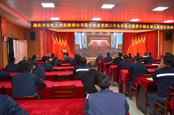 湖北旋乐吧spin8电工集团集中收看中国共产党第二十次天下代表大会开幕会